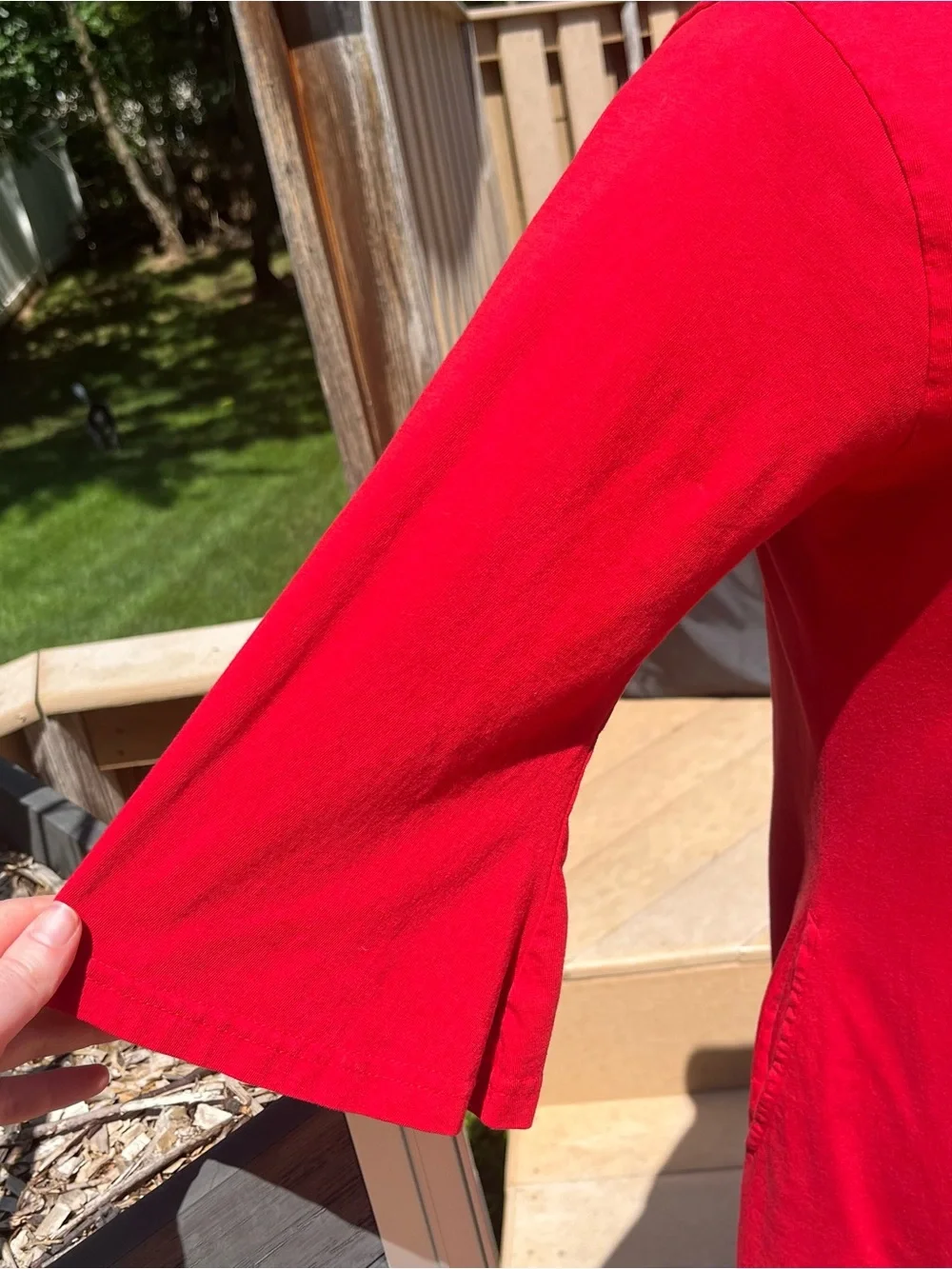 Svaha Organic Cotton 3/4 Bell Sleeve Twirl Dress Pockets Red Size M Teacher